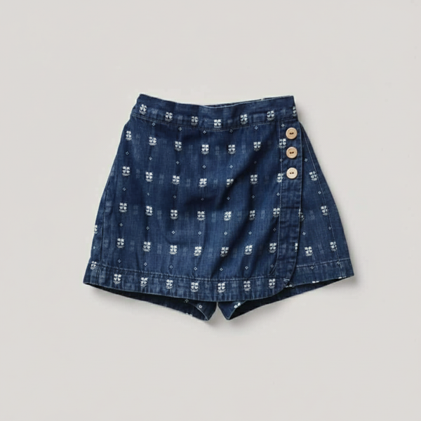 OLIVE SKORT - EMBROIDERED DENIM image 1 of 0