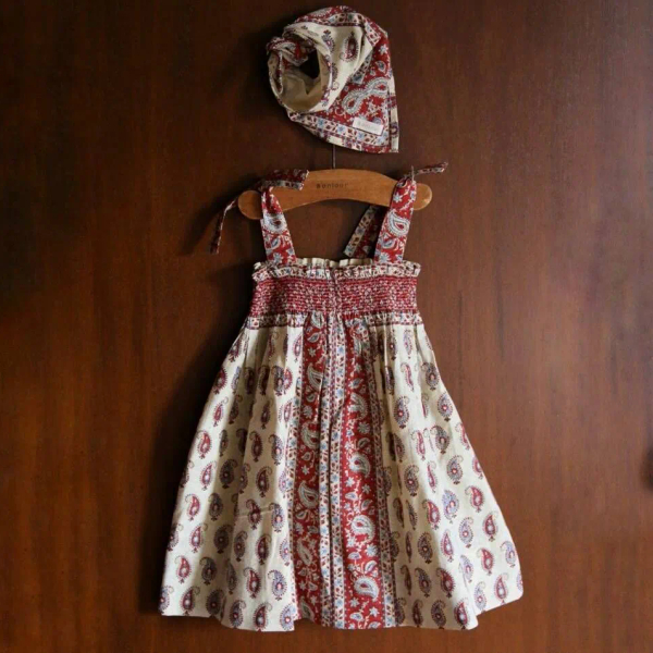 SKIRT DRESS WITH SCARF - Cashmere bandana print image 1 of 0