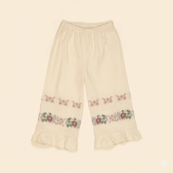 Apolina - 花卉刺繡長褲 - winona milk cream image 1 of 0