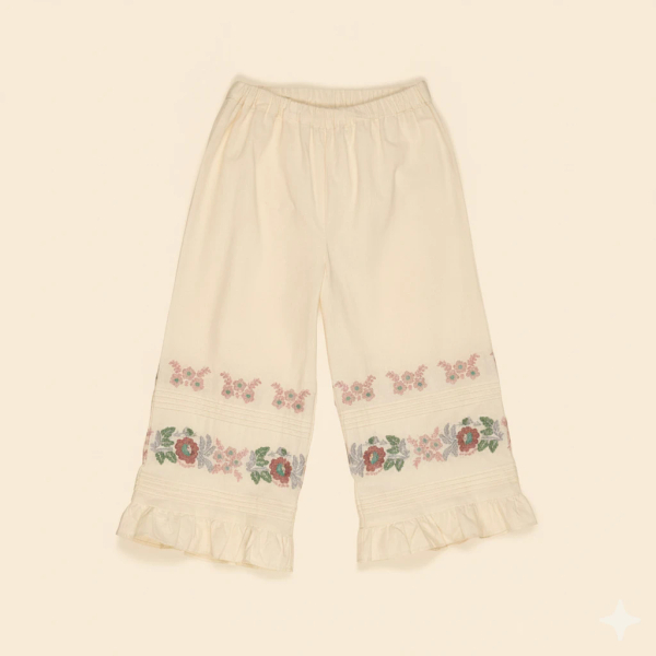花卉刺繡長褲 - winona milk cream image 1 of 0